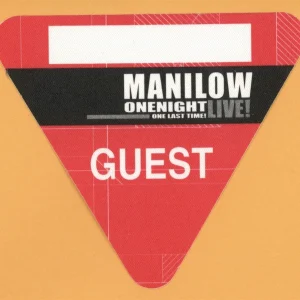 Barry Manilow 2004 One Night LIVE! Concert Tour GUEST Backstage Pass
