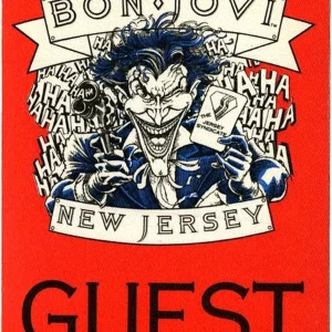 Bon Jovi 1988 New Jersey Concert Tour Guest Backstage Pass