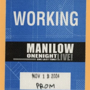 Barry Manilow 2004 One Night LIVE! Concert Tour WORKING Backstage Pass