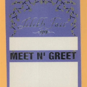Sarah McLachlan 1999 Lilith Fair Concert Tour MEET N GREET Backstage Pass