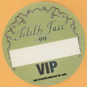 Sarah McLachlan 1999 Lilith Fair Concert Tour VIP Backstage Pass