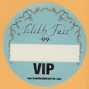 Sarah McLachlan 1999 Lilith Fair Concert Tour VIP Backstage Pass