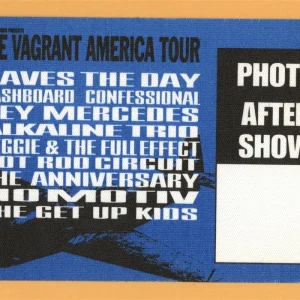 Saves The Day 2000 Alkaline Trio Vagrant America Concert Tour Backstage Pass