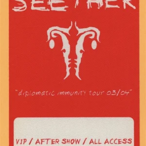 Seether 2003 Diplomatic Immunity Concert Tour Backstage Pass