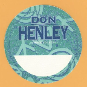 Don Henley 1991 Summer Concert Tour Backstage Pass - Eagles