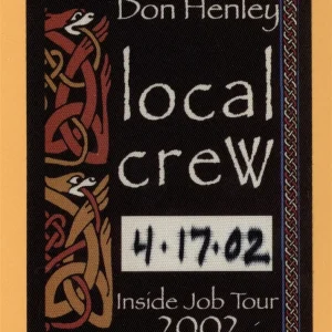 Don Henley 2002 Inside Job Tour CREW Backstage Pass - Eagles