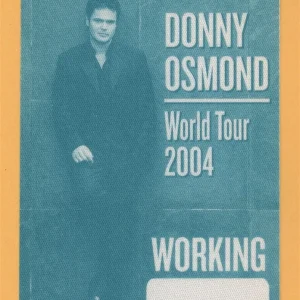 Donny Osmond 2004 Somewhere in Time Concert Tour WORKING Backstage Pass