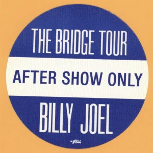 Billy Joel 1986 The Bridge Concert Tour After Show Backstage Pass