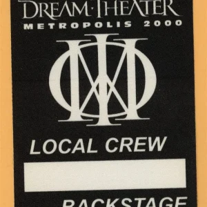 Dream Theater 2000 Metropolis Concert Tour CREW Backstage Pass