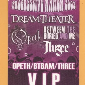 Dream Theater 2008 Opeth Concert Tour VIP Backstage Pass
