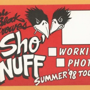 Black Crowes 1998 Summer Concert Tour Working Backstage Pass