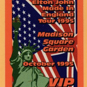 Elton John 1995 MSG Concert Tour VIP Backstage Pass