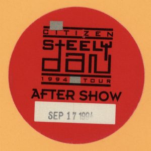 Steely Dan 1994 Citizen Concert Tour After Show Backstage Pass