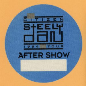 Steely Dan 1994 Citizen Concert Tour After Show Backstage Pass