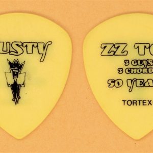 ZZ Top Dusty Hill Yellow Guitar Pick - 2019 50 Years Tour