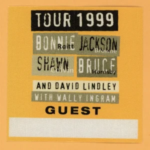 Bonnie Raitt 1999 Jackson Browne Concert Tour GUEST Backstage Pass