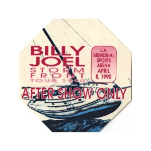 Billy Joel 1990 Storm Front Concert Tour After Show Backstage Pass