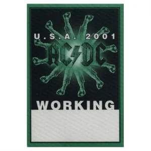 AC/DC 2001 Stiff Upper Lip Concert Tour Working Backstage Pass - USA