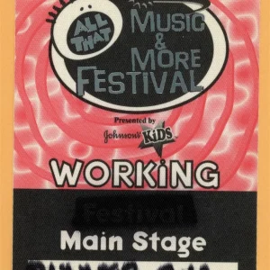 98 Degrees 2000 w/ Aaron Carter Nikelodeon Music & More Festival Backstage Pass