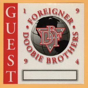 Foreigner 1994 Doobie Brothers Concert Tour GUEST Backstage Pass