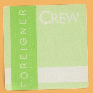 Foreigner 1998 Not Formal Concert Tour CREW Backstage Pass