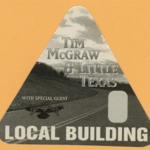 Tim McGraw 1995 w/ Little Texas All I Want Concert Tour Local Backstage Pass