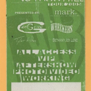 Gavin DeGraw 2005 One Tree Hill Concert Tour VIP Backstage Pass