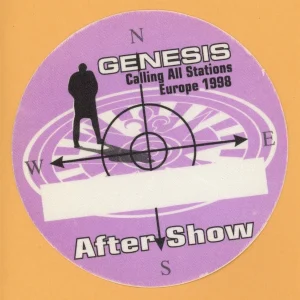 Genesis 1998 Calling All Stations Concert Tour AFTER SHOW Backstage Pass