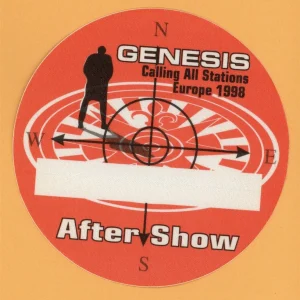 Genesis 1998 Calling All Stations Concert Tour AFTER SHOW Backstage Pass
