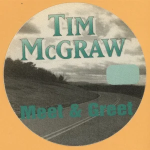 Tim McGraw 1995 w/ Little Texas All I Want Concert Tour M&G Backstage Pass
