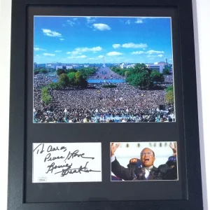 Louis Farrakhan hand SIGNED Framed & Matted Million Man March Display JSA COA