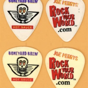 Aerosmith Joe Perry Hot Sauce (Both Versions) Vintage Guitar Pick - 2001 Tour