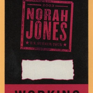 Nora Jones 2003 US Summer Concert Tour WORKING Backstage Pass