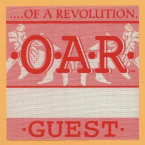 OAR 2002 Of A Revolution Concert Tour GUEST Backstage Pass