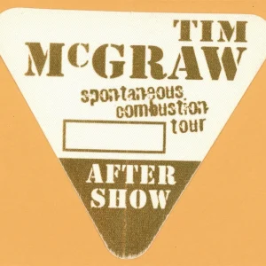 Tim McGraw 1997 w/ Faith Hill Concert Tour After Show Backstage Pass