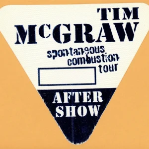 Tim McGraw 1997 w/ Faith Hill Concert Tour After Show Backstage Pass
