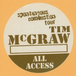 Tim McGraw 1997 w/ Faith Hill Concert Tour All Access Backstage Pass