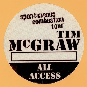 Tim McGraw 1997 w/ Faith Hill Concert Tour All Access Backstage Pass