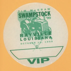 Tim McGraw 1999 Swampstock Concert Tour VIP Backstage Pass