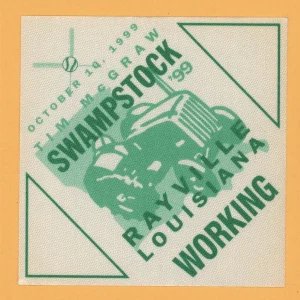 Tim McGraw 1999 Swampstock Concert Tour Working Backstage Pass