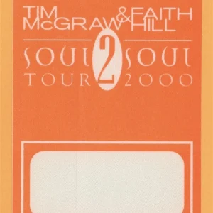 Tim McGraw 2000 w/ Faith Hill Soul 2 Soul Concert Tour Crew Backstage Pass