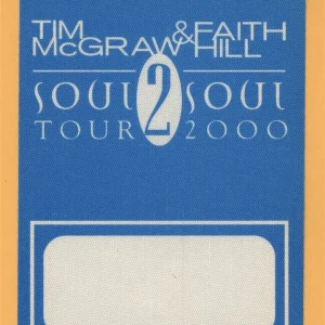 Tim McGraw 2000 w/ Faith Hill Soul 2 Soul Concert Tour Crew Backstage Pass