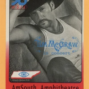 Tim McGraw 2001 Set This Circus Down Concert Tour Radio Backstage Pass
