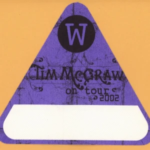 Tim McGraw 2002 Set This Circus Down Concert Tour Working Backstage Pass