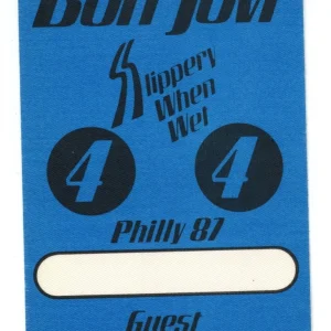Bon Jovi 1987 Slippery When Wet Concert Tour Philly Guest Backstage Pass