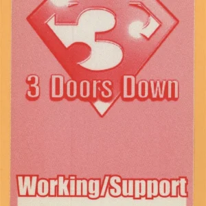 3 Doors Down 2000 Tour WORKING Backstage Pass