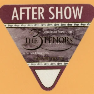 3 Tenors 1998 Luciano Pavarotti Concert Tour AFTER SHOW Backstage Pass