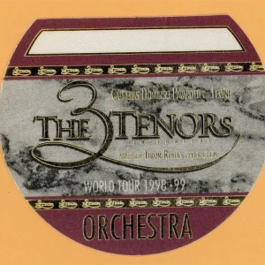 3 Tenors 1998 Luciano Pavarotti Concert Tour ORCHESTRA Backstage Pass