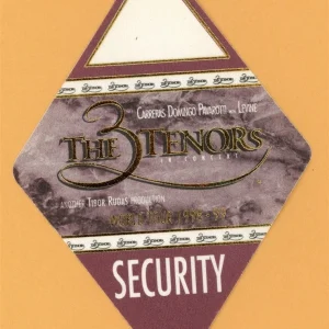 3 Tenors 1998 Luciano Pavarotti Concert Tour SECURITY Backstage Pass