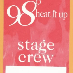 98 Degrees 1998 Heat It Up Tour CREW Backstage Pass